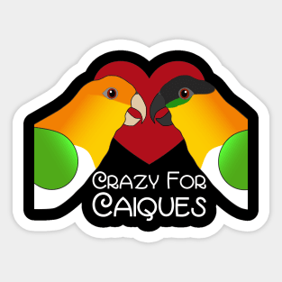 Caique Crazy Parrot Love Heart Sticker